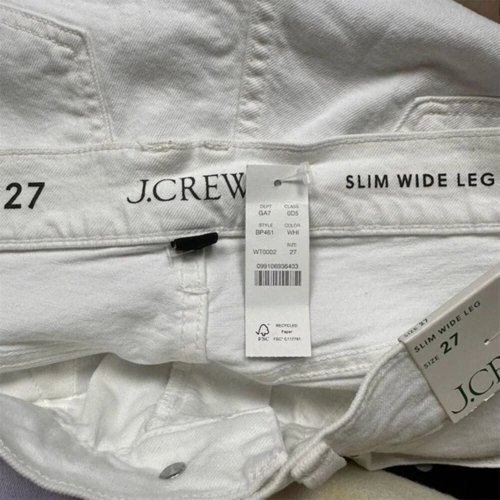NWT‎ J. Crew Women's Size 27 White Wide-Leg High-Rise Jeans Summer Denim